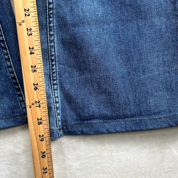 Free People, Pull On Stretch Flare Leg Denim Blue Jeans, Women's 28R - Picture 12 of 13